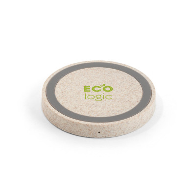 CUVIER. 15W wireless charger in recycled ABS (65 rABS) and wheat straw fiber (35)